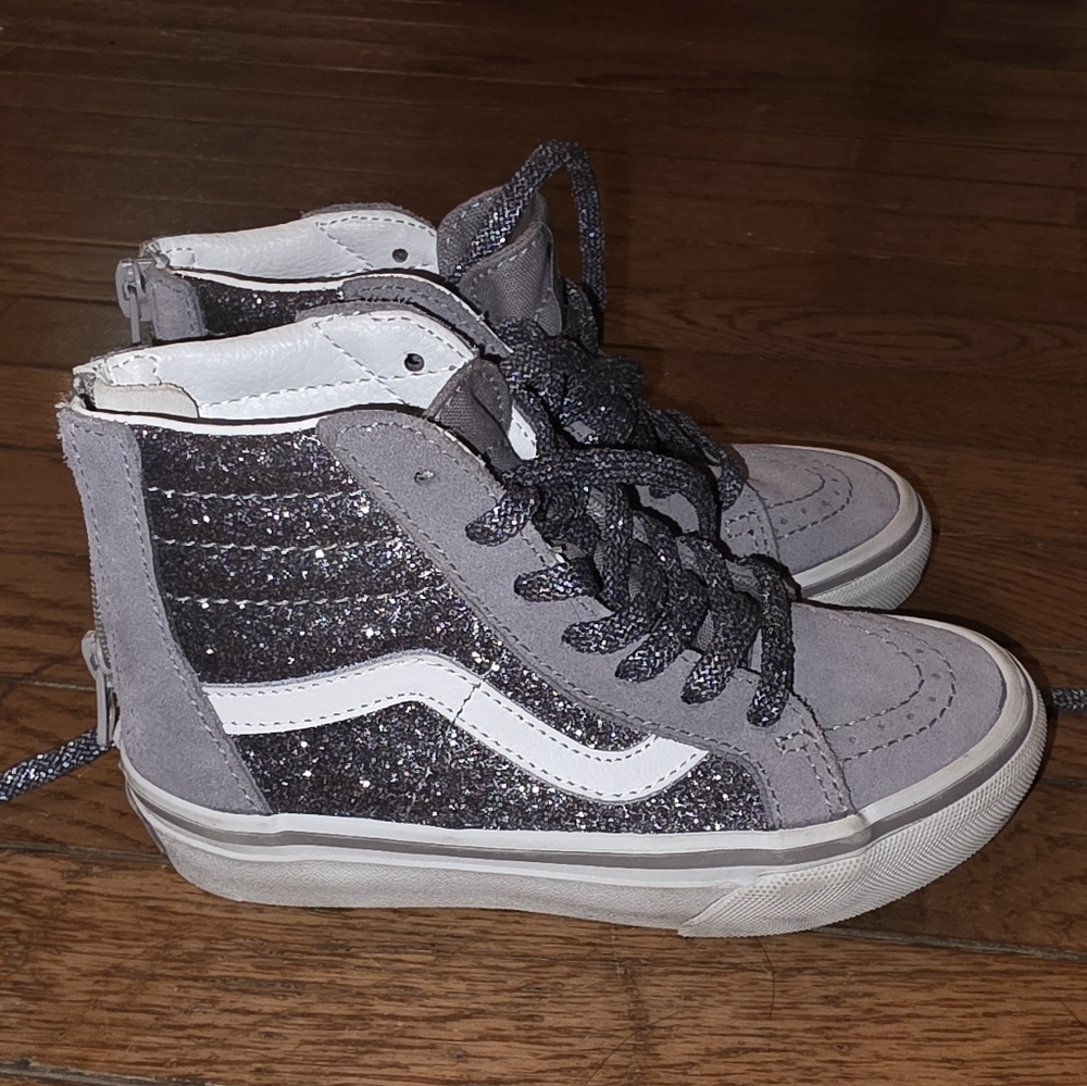 Vans Kids Sparkly High-Top Sneakers - Black and Gray